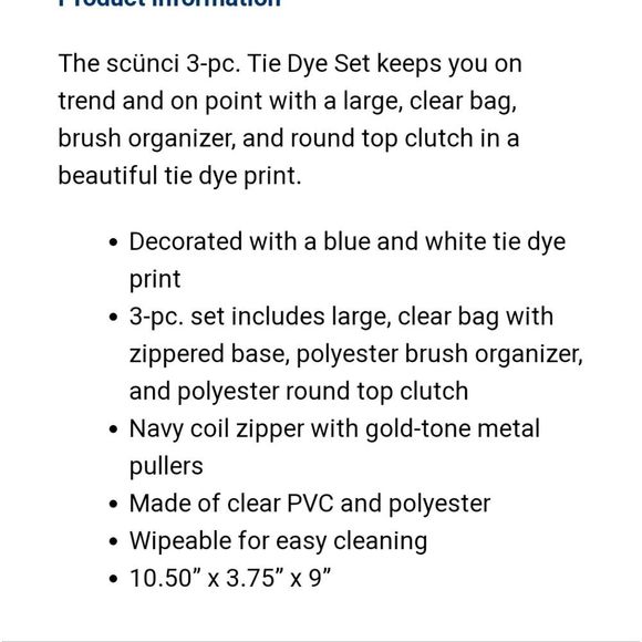 Scunci Tie-Dye 3-PC Cosmetic Case - Picture 2 of 10